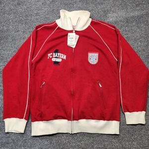 BNWT FC Bayern Originals Full-Zip Track Jacket Top Red Size Men's Medium Euro